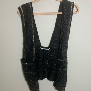 Zara Black Beaded Vest